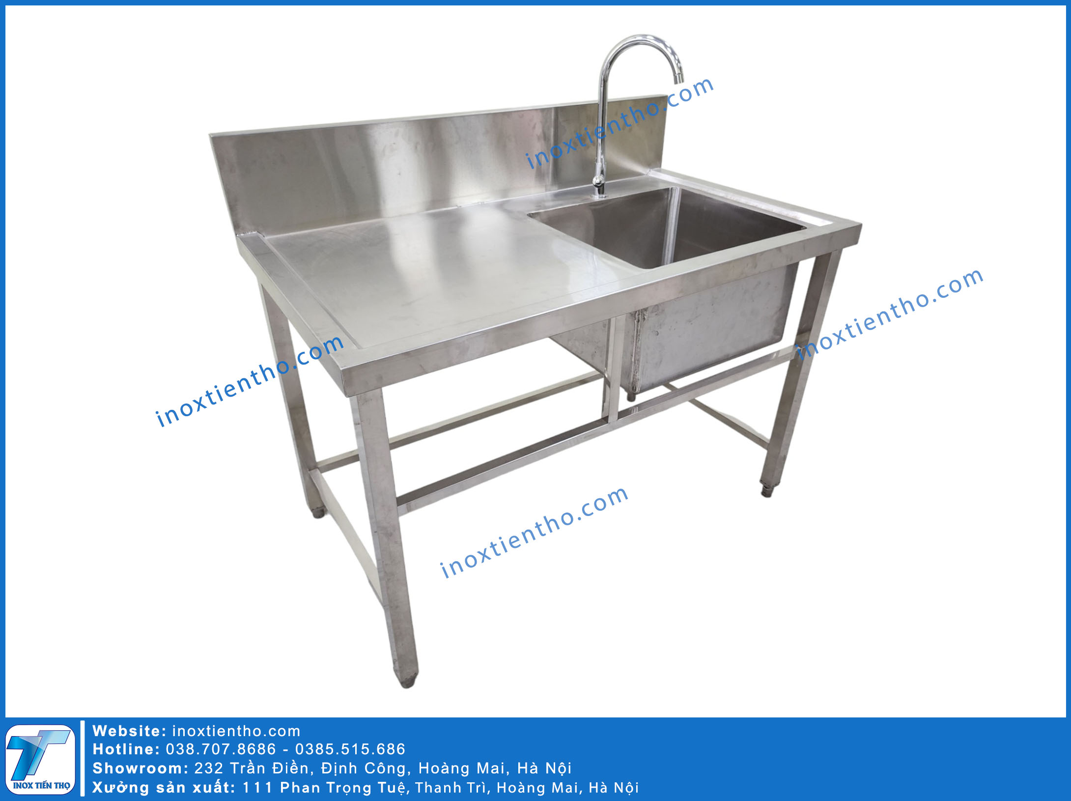 chậu rửa 1 hố bàn lệch trái