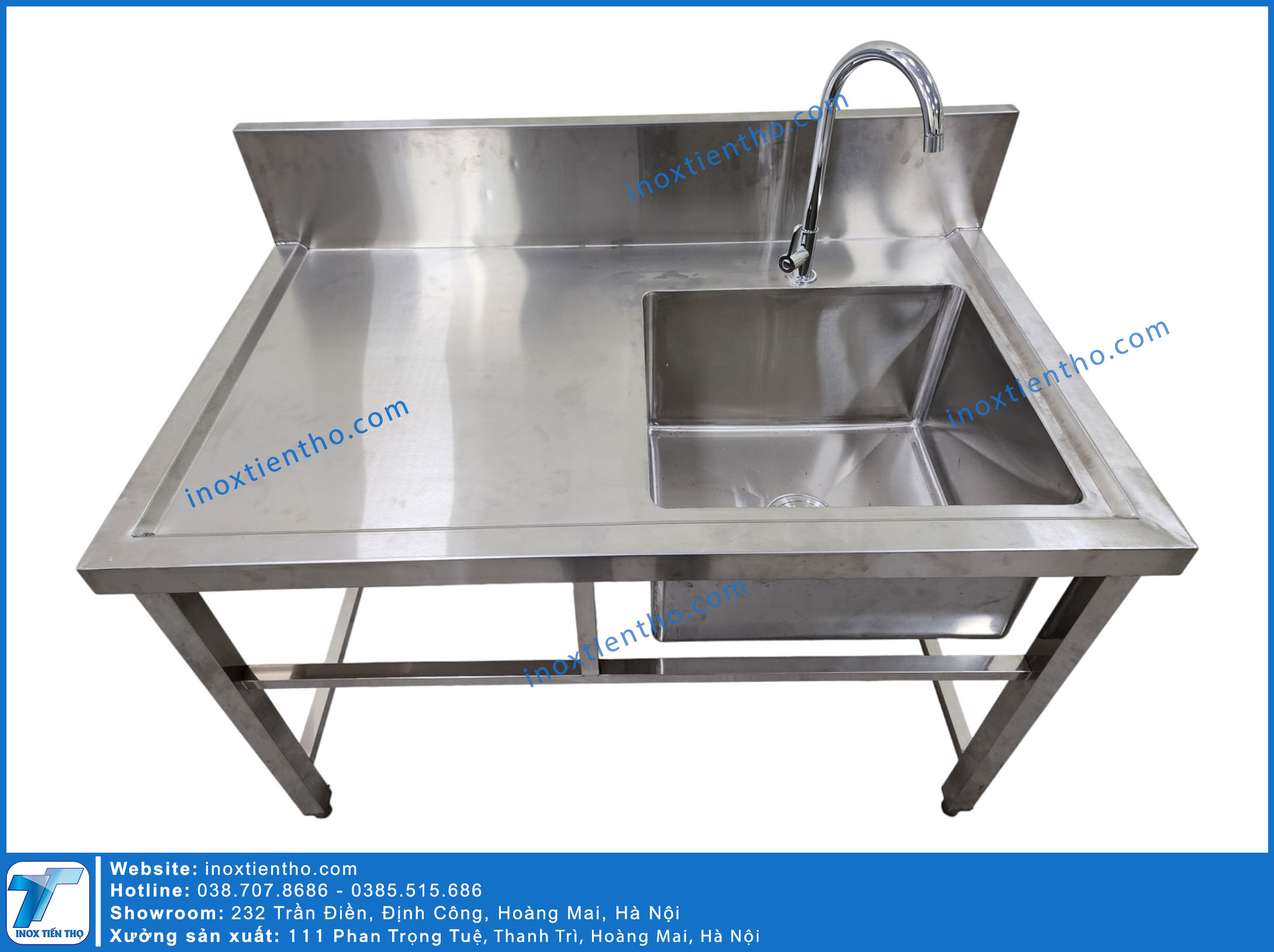 chậu rửa 1 hố bàn lệch trái