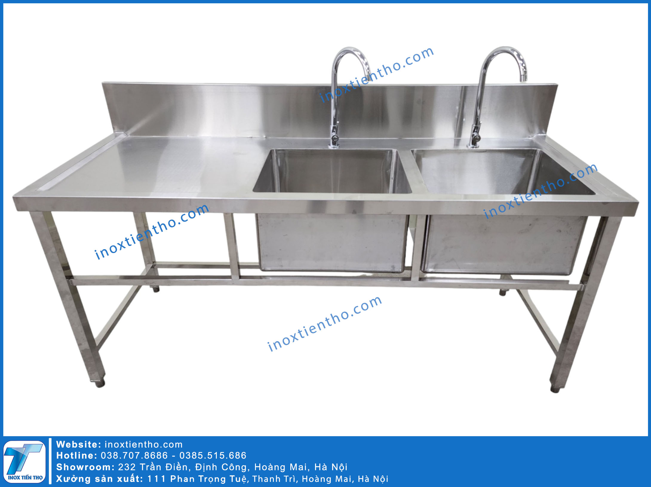 Chậu rửa 2 hố bàn lệch trái